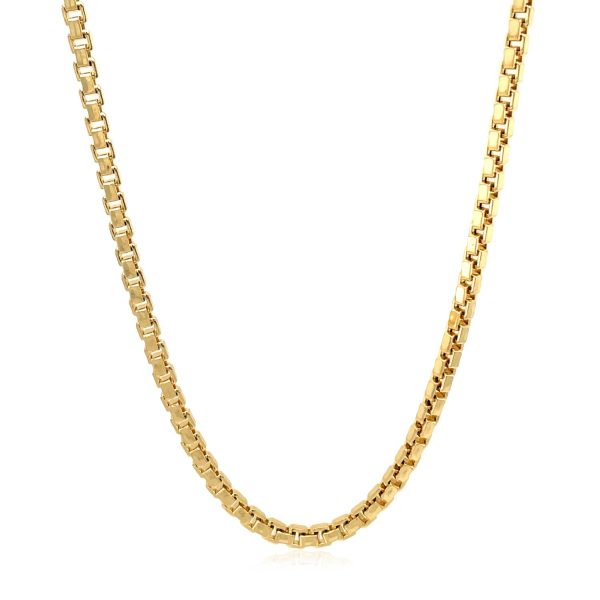 2.5mm 14k Yellow Gold Semi Solid Box Chain - Image 2