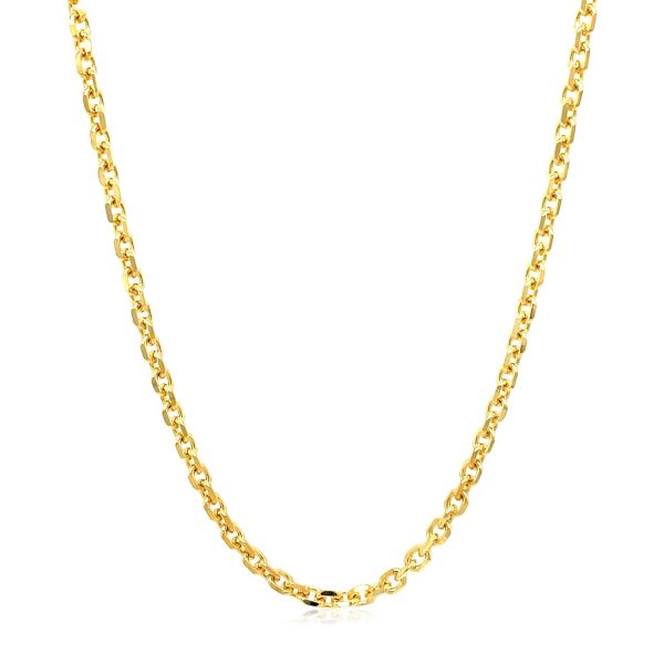 2.6mm 14k Yellow Gold Diamond Cut Cable Link Chain - Image 2