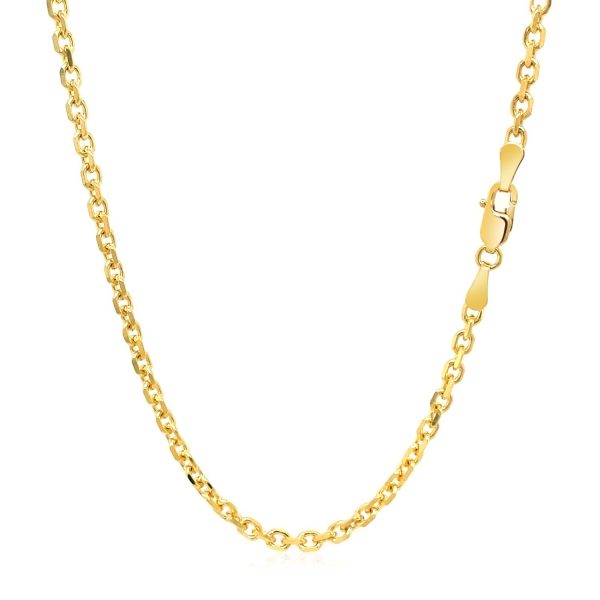 2.6mm 14k Yellow Gold Diamond Cut Cable Link Chain - Image 3