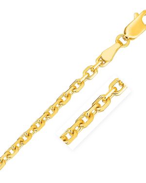 2.6mm 14k Yellow Gold Diamond Cut Cable Link Chain