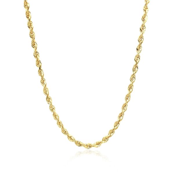 2.75mm 10k Yellow Gold Solid Diamond Cut Rope Chain - Image 2