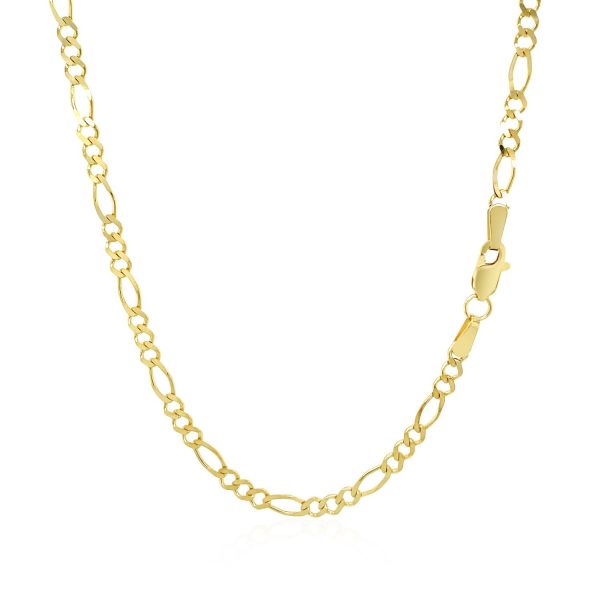 2.8mm 14k Yellow Gold Solid Figaro Chain - Image 3