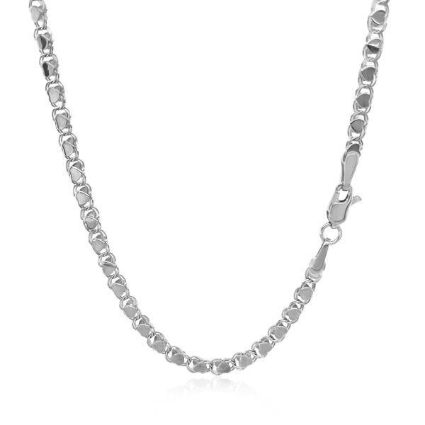 2.9mm 14k White Gold Heart Chain - Image 3