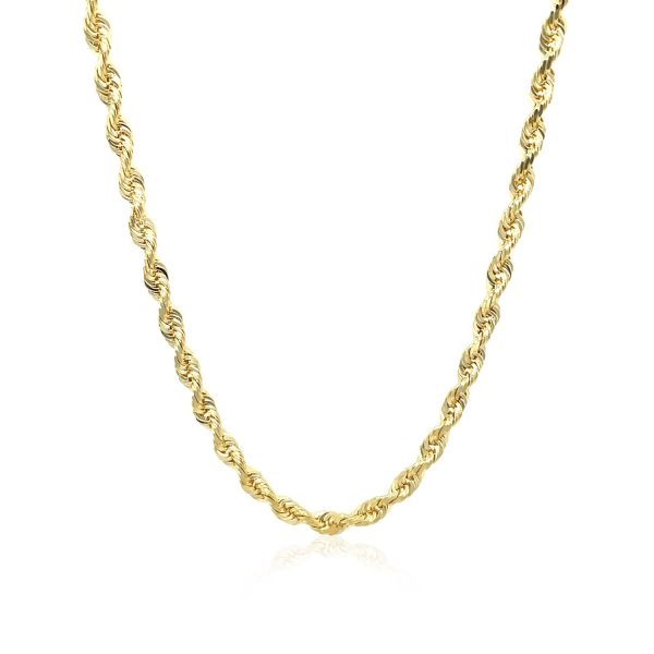 3.0mm 10k Yellow Gold Solid Diamond Cut Rope Chain - Image 2