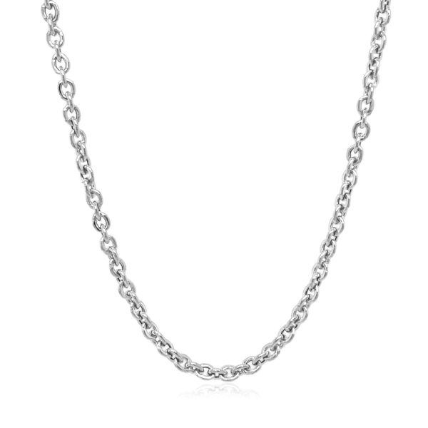 3.0mm 14k White Gold Forsantina Lite Cable Link Chain - Image 2