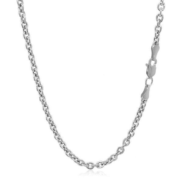 3.0mm 14k White Gold Forsantina Lite Cable Link Chain - Image 3