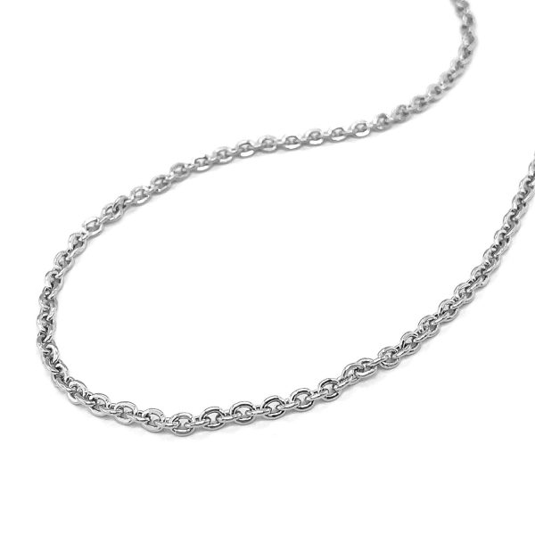 3.0mm 14k White Gold Forsantina Lite Cable Link Chain - Image 4