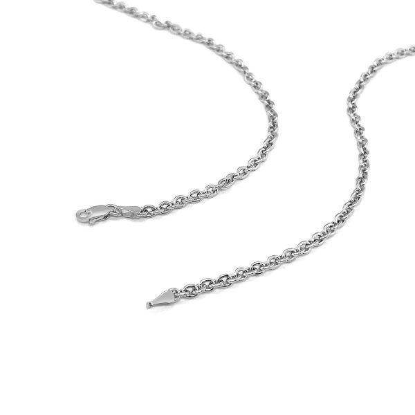 3.0mm 14k White Gold Forsantina Lite Cable Link Chain - Image 5