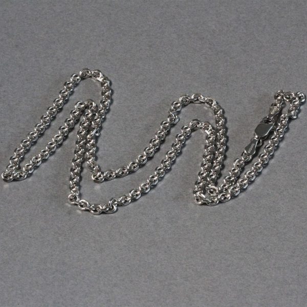 3.1mm 14k White Gold Diamond Cut Cable Link Chain - Image 5