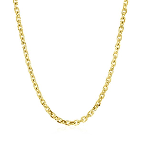 3.1mm 14k Yellow Gold Diamond Cut Cable Link Chain - Image 2