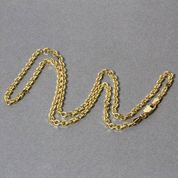 3.1mm 14k Yellow Gold Diamond Cut Cable Link Chain - Image 5