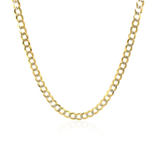 3.2 mm 14k Two Tone Gold Pave Curb Chain - Image 2