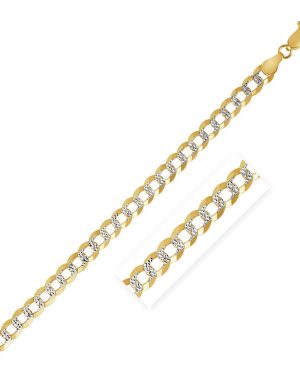 3.2 mm 14k Two Tone Gold Pave Curb Chain