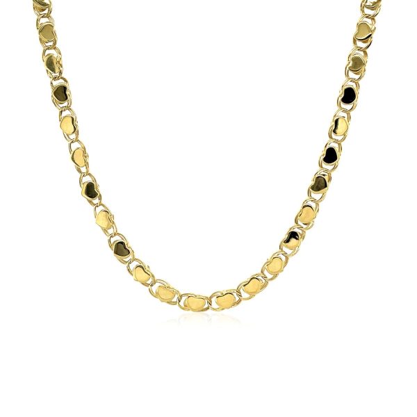 3.3mm 14k Yellow Gold Heart Chain - Image 2