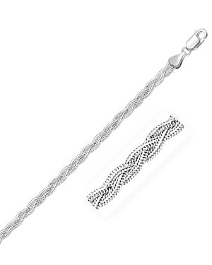 3.5mm 14k White Gold Braided Chain