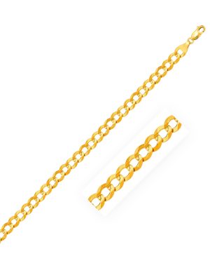 3.6mm 14k Yellow Gold Solid Curb Chain