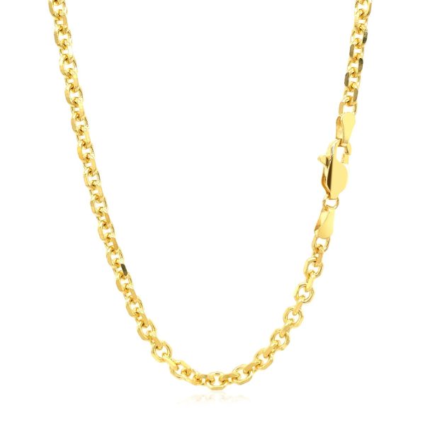 4.0mm 14k Yellow Gold Diamond Cut Cable Link Chain - Image 3