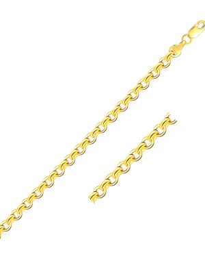 4.0mm 14k Yellow Gold Diamond Cut Cable Link Chain