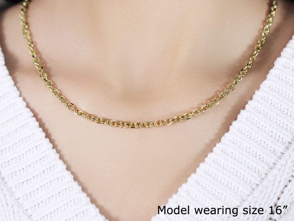 4.0mm 14k Yellow Gold Diamond Cut Cable Link Chain - Image 5