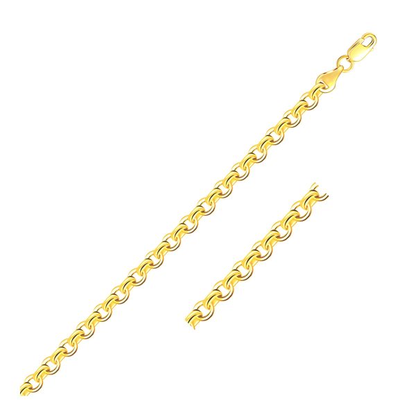 4.0mm 14k Yellow Gold Diamond Cut Cable Link Chain