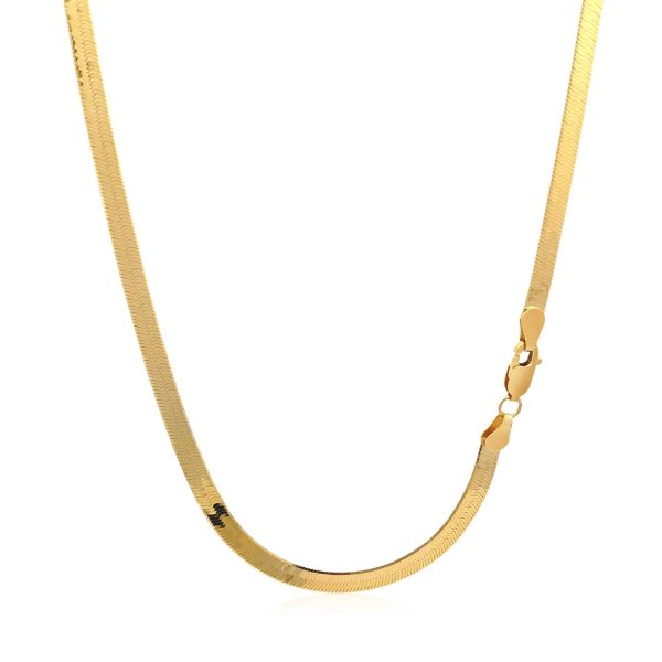 4.0mm 14k Yellow Gold Super Flex Herringbone Chain - Image 3