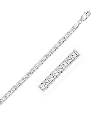 4.4mm 14k White Gold Solid Miami Cuban Chain