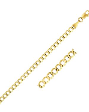 4.4mm 14k Yellow Gold Curb Chain