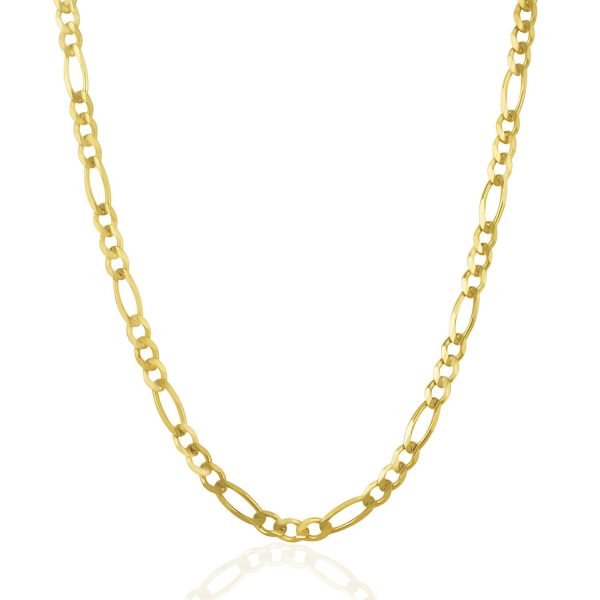 4.5mm 14k Yellow Gold Solid Figaro Chain - Image 2