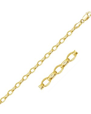 4.6mm 14k Yellow Gold Oval Rolo Chain