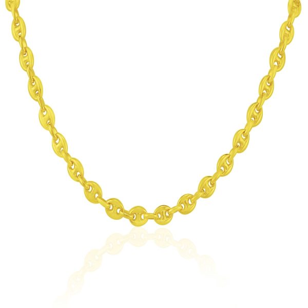 4.7mm 14k Yellow Gold Puffed Mariner Link Chain - Image 2