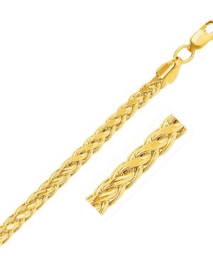 5.2mm 14k Yellow Gold Diamond Cut Round Franco Bracelet