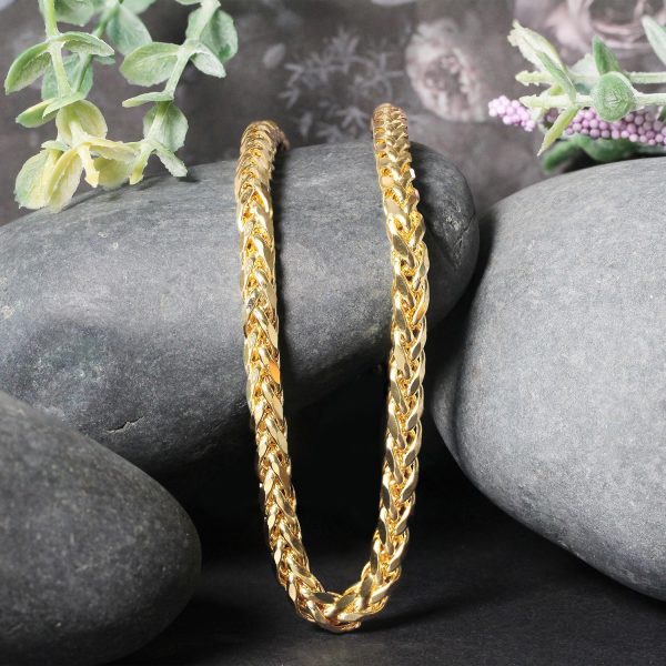 5.2mm 14k Yellow Gold Diamond Cut Round Franco Chain - Image 2