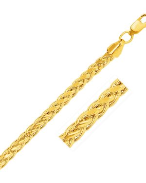 5.2mm 14k Yellow Gold Diamond Cut Round Franco Chain