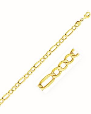 5.4mm 10k Yellow Gold Lite Figaro Chain