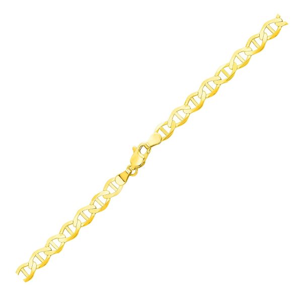 5.5mm 10k Yellow Gold Mariner Link Chain - Image 4