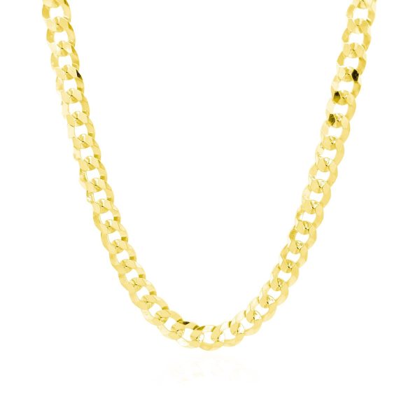 5.7mm 14k Yellow Gold Solid Curb Chain - Image 2