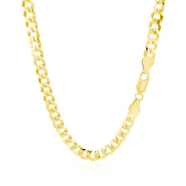 5.7mm 14k Yellow Gold Solid Curb Chain - Image 3