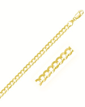 5.7mm 14k Yellow Gold Solid Curb Chain