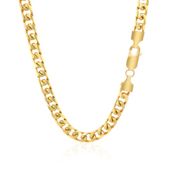 5.8mm 14k Yellow Gold Solid Miami Cuban Chain - Image 3