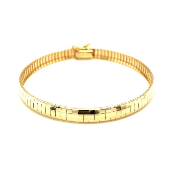 6.0 mm 14k Yellow Gold Classic Omega Bracelet - Image 2