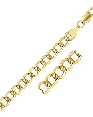 6.2mm 14k Yellow Gold Curb Chain