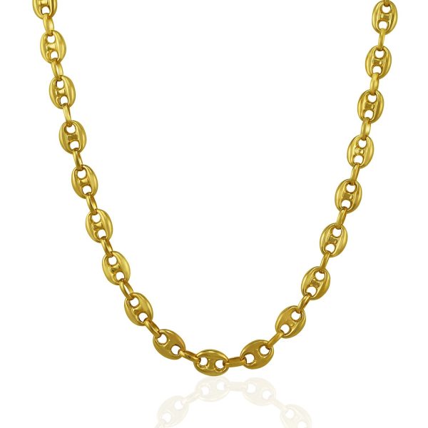 6.9mm 14k Yellow Gold Puffed Mariner Link Chain - Image 2