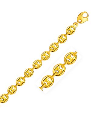 6.9mm 14k Yellow Gold Puffed Mariner Link Chain