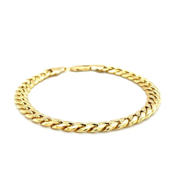 6.9mm 14k Yellow Gold Semi Solid Miami Cuban Bracelet - Image 2