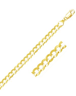 7.0mm 10k Yellow Gold Curb Chain