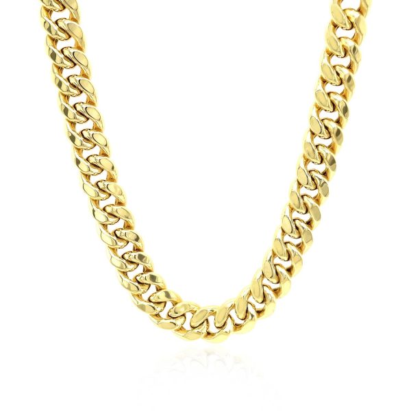 7.5mm 14k Yellow Gold Semi Solid Miami Cuban Chain - Image 2