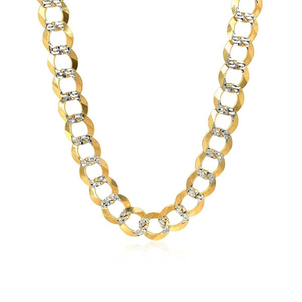 8.2 mm 14k Two Tone Gold Pave Curb Chain - Image 2