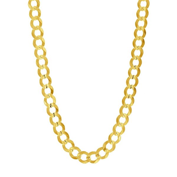 8.2mm 14k Yellow Gold Solid Curb Chain - Image 2