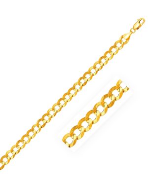 8.2mm 14k Yellow Gold Solid Curb Chain