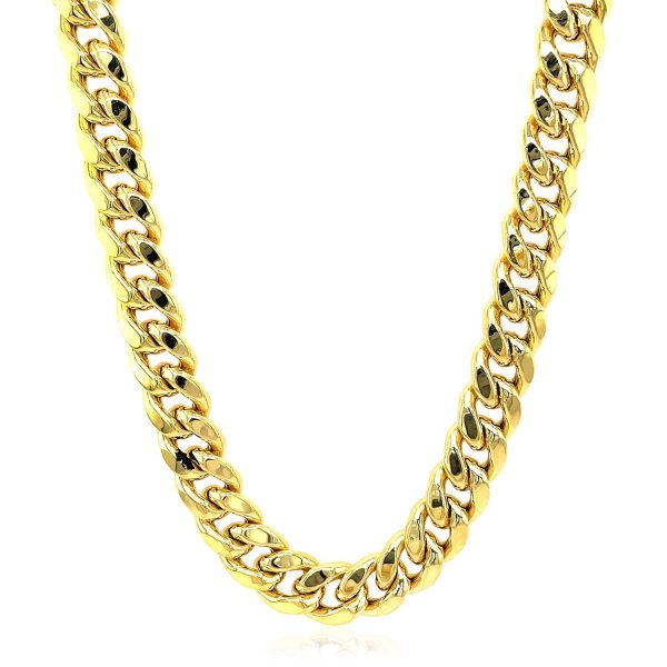 9.0mm 14k Yellow Gold Semi Solid Miami Cuban Chain - Image 2